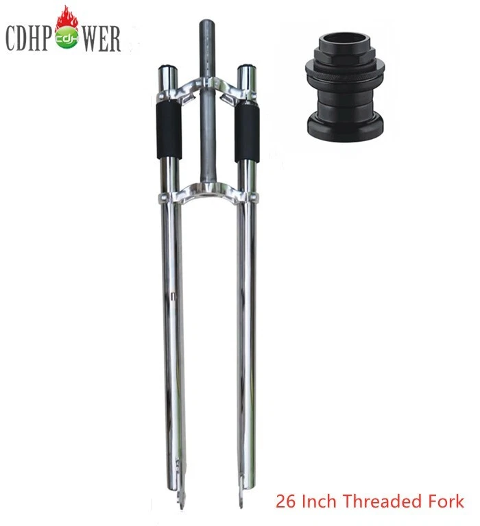 CDH 1" Threaded Triple Tree Non Suspension Bike Fork 26"&Headset fit 26x3.5 Tire - Image 1 of 4