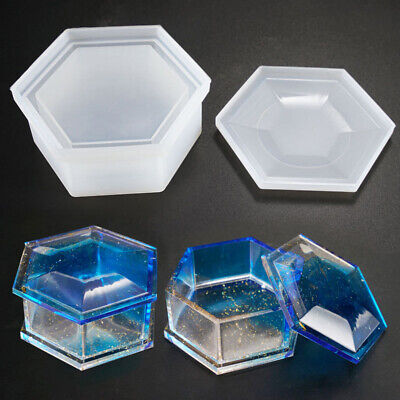 Hexagon Storage Jewelry Box Mold Epoxy Resin Mold Silicone Jewelry Making Tools • 4.57€