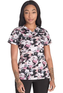 Dickies Prints Scrubs V-Neck Print Top DK667 EXCM Extreme Camo Free Shipping - Picture 1 of 4