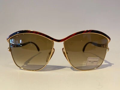 NOS Vintage Ted Lapidus France sunglasses gold with red pattern TL 3207 - Image 1 of 4