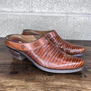 ARIAT Dessert Stars Moc Cognac Leather Cowboy Western Clogs Mules #13397 Sz 7 - Picture 1 of 9