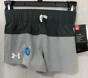 Girls Under Armour Beat the Heat Board Shorts - YSM - Grey - NEW - Picture 1 of 7