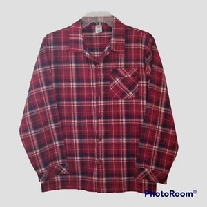 Gap Kids Shirt Boys 14 Red White Blue Plaid Flannel Long Sleeve Button Up - Picture 1 of 8