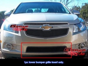 Fits 2011-2014 Chevy Cruze Lower Bumper Stainless Black Mesh Grille Insert - Picture 1 of 2