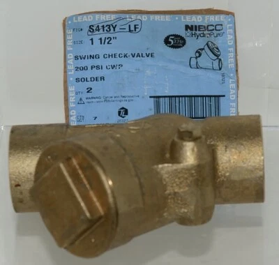 Nibco HydraPure S413Y-LF Lead Free Swing Check Valve 1-1/2 Inch - Image 1 of 4