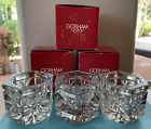 Zestaw 3 vintage GORHAM Heavy Cut Crystal Holiday Votive Świeczniki #C547