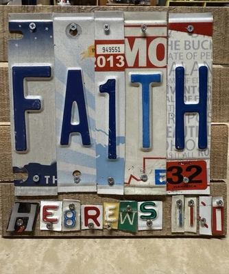 FAITH CUSTOM LICENSE PLATE SIGN HOME GARAGE Homemade Holiday Gift - Image 1 of 4