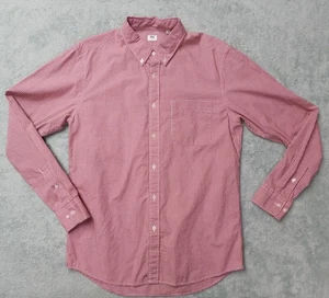 Camisa de vestir Uniqlo para hombre con botones roja a cuadros de guinga talla mediana M - Imagen 1 de 10