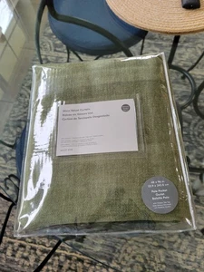 West Elm Worn Velvet Blackout Curtain 1 panel 48x96"  Green - Picture 1 of 5