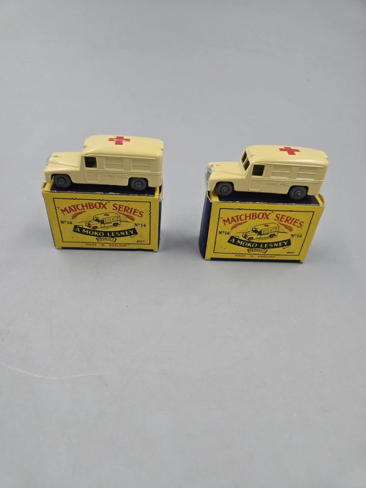 Vintage Matchbox Lesney Lot Of 2 #14 Daimler Ambulances With The Original Boxes - Image 1 of 4