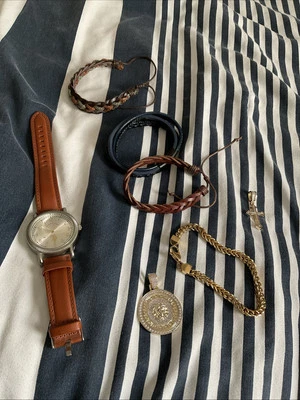 U.S. Polo Assn. Silver Watch / Men’s Good And Leather Jewelry Accessories Lot - Image 1 of 4