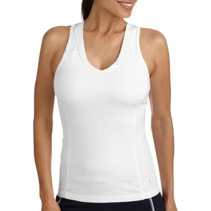 Danskin Now weißes ärmelloses gepolstertes Racerback-Tanktop Damengröße Medium - Bild 1 von 8