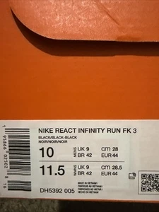 Nike React Infinity Run FK 3, Size 10 Men. Brand New Never Worn - Picture 1 of 5