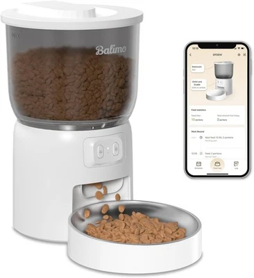 Balimo Distributore Automatico Cibo Gatti/Cani -  2.4G Wifi Dispenser Crocchette - Immagine 1 di 4