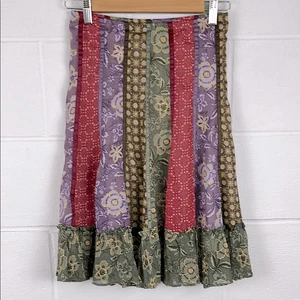 Limited Too girls vintage Y2K floral patchwork maxi skirt gypsy hippie size 7 - Picture 1 of 4