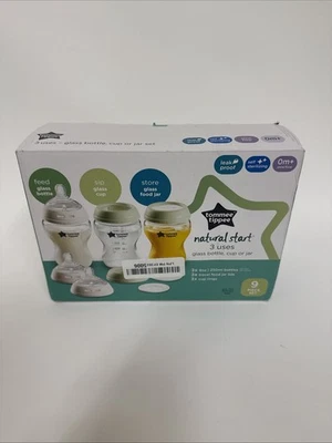 Tommee Tippee Natural Start 3 Uses Glass Baby Bottle, Cup or Jar Set, 9oz, 0m+ - Image 1 of 4