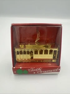 Vintage Brass San Francisco Cable Car Christmas Ornament Brass New! - Picture 1 of 3