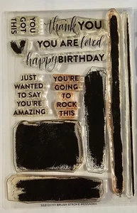 Simon Says Stamp Brush Stroke Messages Stamp Set - Picture 1 of 1