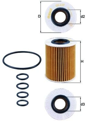 OX 437D MAHLE Oil Filter for CHEVROLET,OPEL,VAUXHALL - Image 1 of 2