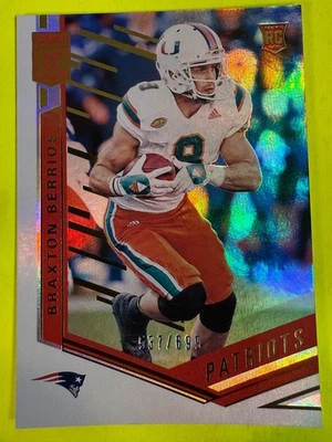 69369 2018 Elite #196 Braxton Berrios PATRIOTS RC #537/699 - Image 1 of 3