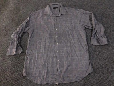 Camisa Paul Fredrick Para Hombres 18-33 Gris A Cuadros Manga Larga Calce Clásico Vestido de Algodón Foto 1 de 4