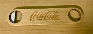 Brand New Coca-Cola Logo Thick Wood with Steel Bottle Opener - Picture 1 of 7