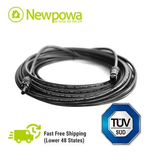 Newpowa Solar Panel Extension Cable 10 AWG Wire with Connectors From 6ft-100ft - Picture 1 of 10