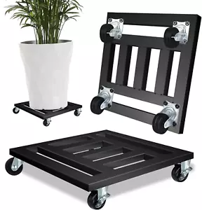 Heavy Duty Plant Caddy with Wheels, 2 Pack Metal Rolling Plant Stand Indoor Outd - Picture 1 of 12
