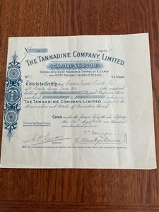 The Tannadine Co. Ltd 1906 8 Shares - Picture 1 of 2