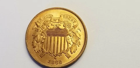 1868 Two Cent 2ct UNC+ RB Cover