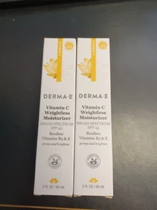2 DERMA E Vitamin C Weightless Moisturizer SPF 45 2oz 60ml EXP 01-2025 ( 2) - Picture 1 of 2