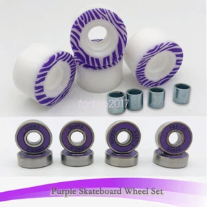 Purple Sport Skateboard Accessories Set 55mm*34mm Wheels ABEC-9 Bearings Spacers - Picture 1 of 9