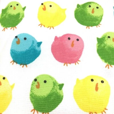 5pc Cynthia Rowley Easter Chicks 70" R Tablecloth 4 Napkin Set Bright Colorful - Image 1 of 4