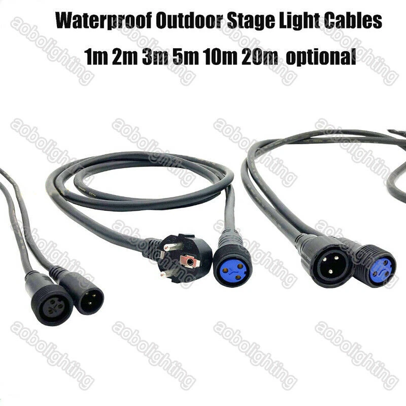 IP65 Outdoor LED Par Light Power Cable DJ Disco Show Party Lighting DMX Cable - Image 1 of 4