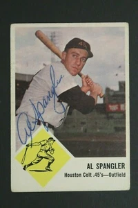 Al Spangler Houston Colt 45s Signed 1963 Fleer #39 Autographed Vintage Card  - Picture 1 of 2