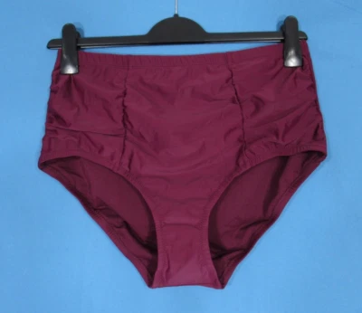 Nuevo con etiquetas PANDAS CURVAS Costa MAROON Acanalado Cintura Alta Control Abdomen PANTALONES DE NATACIÓN 16W Foto 1 de 4