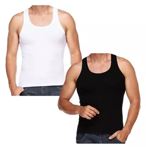 KI.RIBBED Fitted Slim Fit Athletic Muscle Gym Rib Vest Tank Top Singlet Cotton - Bild 1 von 1
