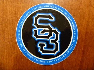 SPITFIRE WHEELS S3 2,5" VINYL AUFKLEBER SCHWARZ/BLAU/WEISS REAL GONZ BUSENITZ KOSTON - Bild 1 von 2