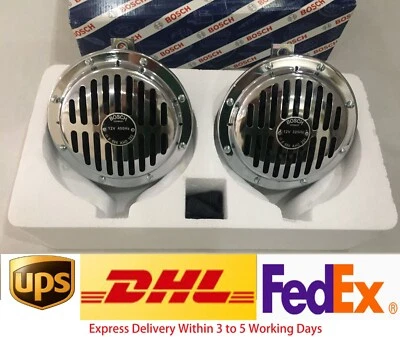 Mercedes Benz 190SL W121 170 W136 300 W186 New Bosch Horn Set Chrome Genuine. - Image 1 of 4