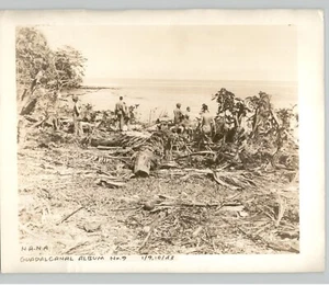 Soldati tempo caldo PACIFICO isole Guadalcanal seconda guerra mondiale 1943 foto stampa - Foto 1 di 2