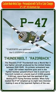 Republic P-47 Thunderbolt HD Airplane Sign - Picture 1 of 1