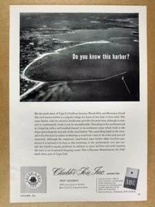1961 Chubb Yacht Insurance Hyannis Cape Cod harbor photo vintage print Ad - Picture 1 of 1