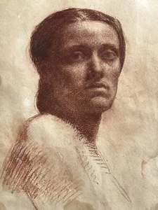 Circle / Manner of Dante Gabriel Rossetti - Portrait on Whatman paper 1864 Rare - Picture 1 of 18