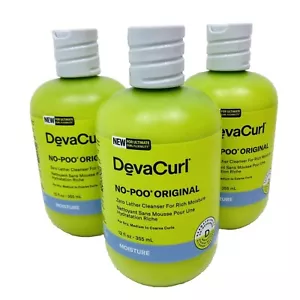 DevaCurl No-Poo Original Zero Lather Conditioning Cleanser 3 Bottles 36 Oz Total - Picture 1 of 2