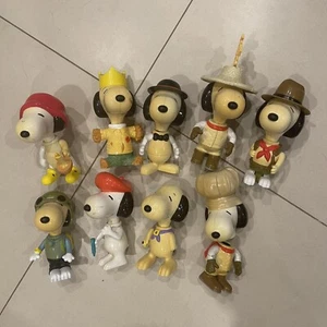9x vintage McDonalds Happy Meal Connect a Snoopy large figures 2000 Peanuts - Picture 1 of 10