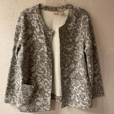 Cárdigan Covington Para Mujer Top Grande Perla Frontal A Presión Forrado de Vellón Gris Jaspeado Foto 1 de 4