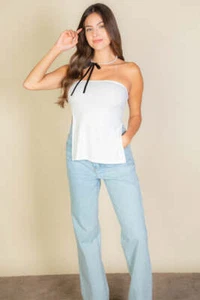 Bandeau Tube Top with Side Slit - Picture 1 of 13