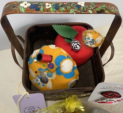Sewing Basket Notions 3 Pincushions Handmade 91 - Image 1 of 4
