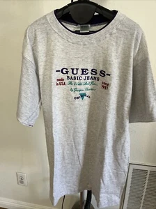 Camiseta Guess Jeans EE. UU. Camiseta Georges Marciano Años 90 L Vintage Cosida Bordada - Imagen 1 de 6