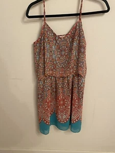 woman's Pixley size s multicolored rust paisley sundress with blue lining (16) - Picture 1 of 3